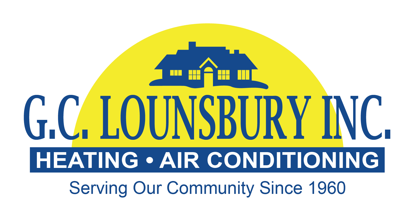 G.C. Lounsbury Inc. Heating & Air Conditioning logo "Serving Our Community Since 1960"